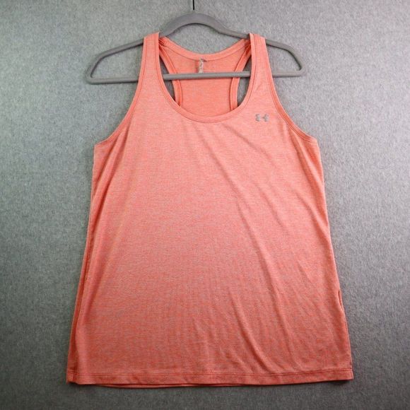 Under Armour Tops - Womens Under Armour Tank Top Medium Pink Peach Heat Gear Loose Fit Athletic